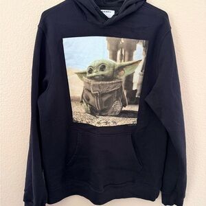 Old Navy Black Hoodie with Baby Yoda Design